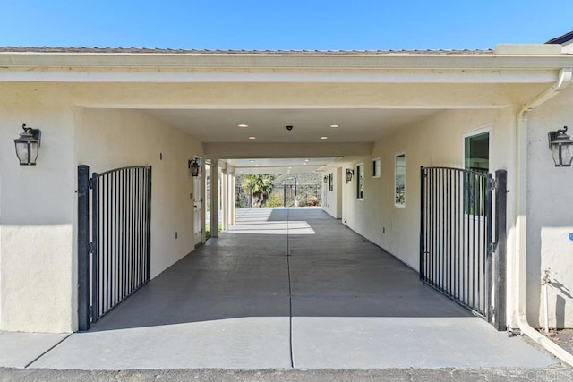 39255 De Luz Rd, Fallbrook, CA 92028 - garage featuring a gate and an attached carport