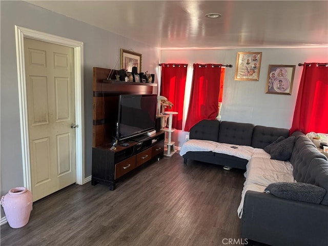 living room with wood finished floors