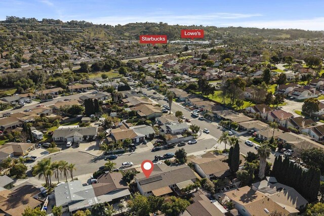 bird's eye view featuring a residential view