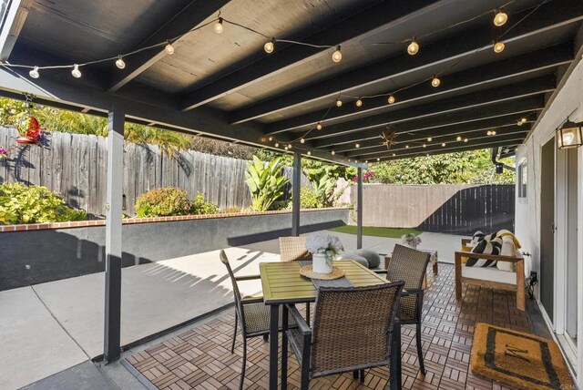 view of patio featuring a fenced backyard