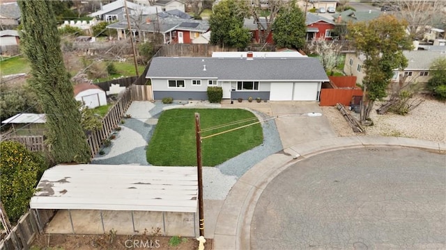 birds eye view of property featuring a residential view