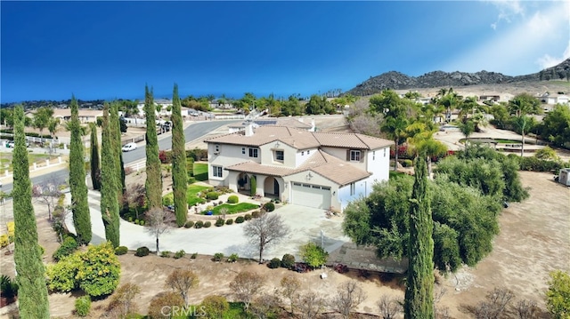 bird's eye view featuring a mountain view