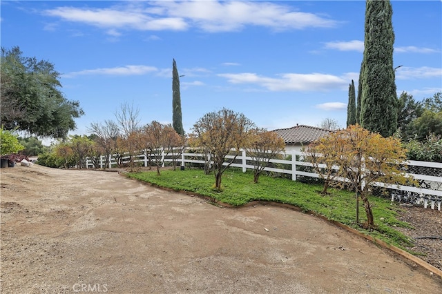 view of yard with fence