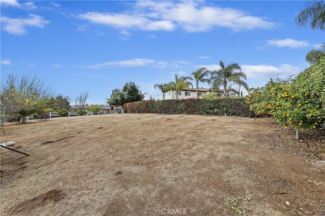 view of yard featuring a rural view