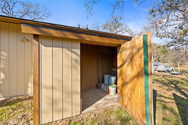 view of shed