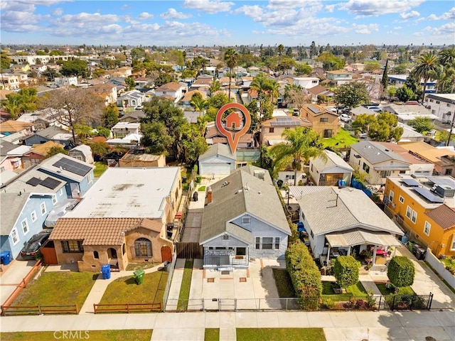 aerial view with a residential view