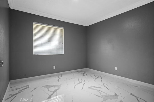18218 Otilla St, Bloomington, CA 92316 - empty room featuring marble finish floor, baseboards, and ornamental molding