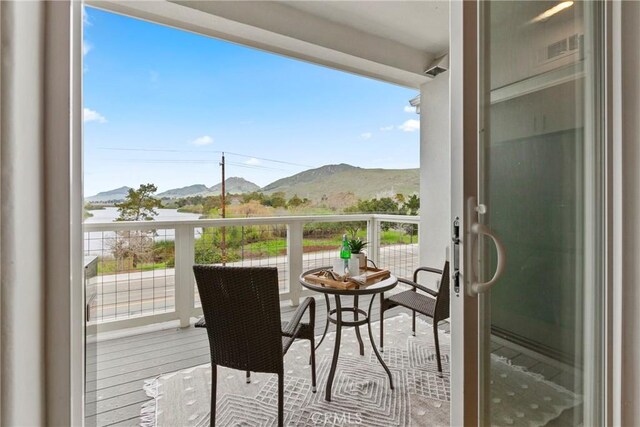 balcony with a mountain view