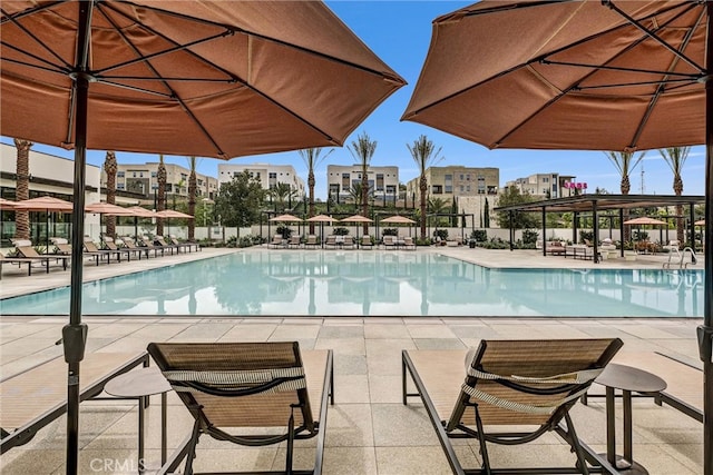 1155 Poppy Ct, Montebello, CA 90640 - community pool featuring fence and a patio area