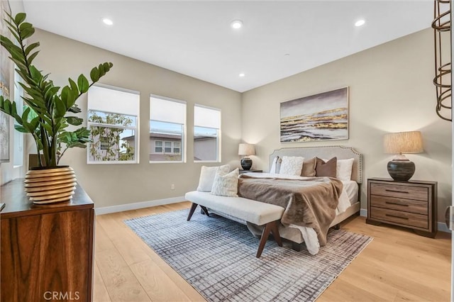1155 Poppy Ct, Montebello, CA 90640 - bedroom featuring light wood-type flooring, baseboards, and recessed lighting