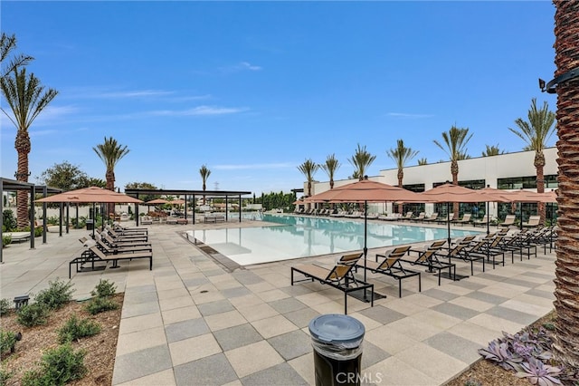 pool featuring a patio