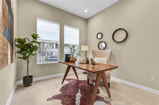 1155 Poppy Ct, Montebello, CA 90640 - office area with baseboards and light tile patterned flooring