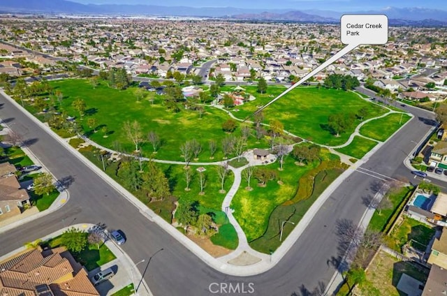 bird's eye view with a residential view and a mountain view