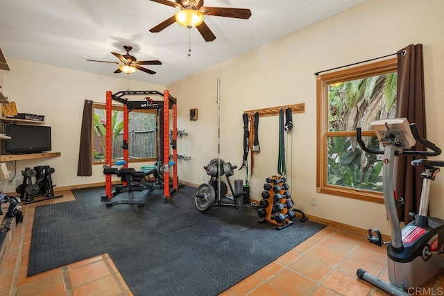 exercise area with baseboards