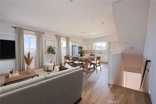 living room with light wood-style flooring