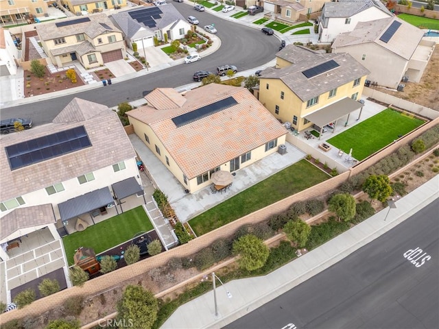 aerial view with a residential view