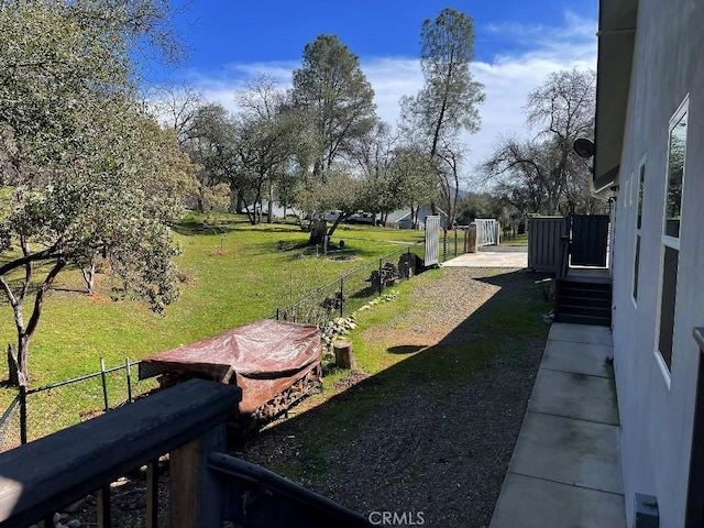 view of yard with fence