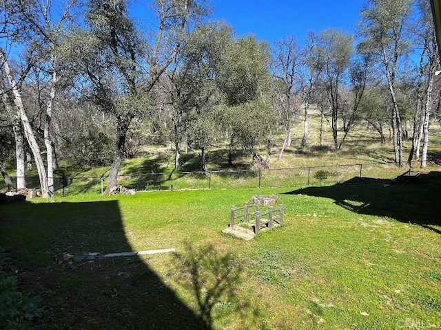 view of yard featuring fence