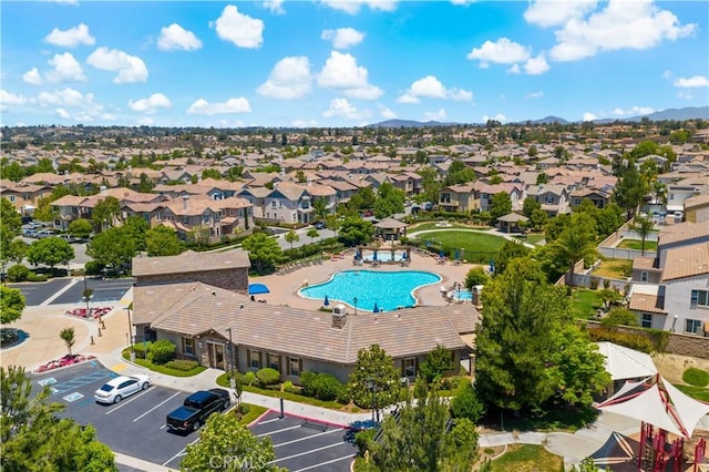 drone / aerial view with a residential view