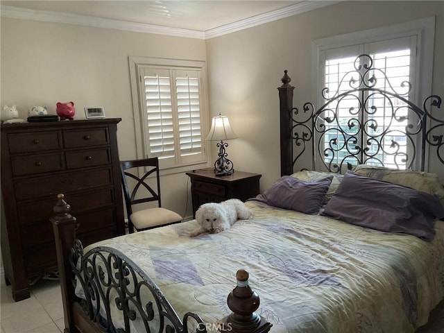 7844 Gainford St, Downey, CA 90240 - bedroom with crown molding and light tile patterned floors