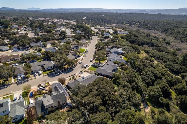 aerial view featuring a residential view and a mountain view