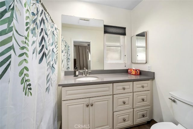 full bath featuring toilet and vanity