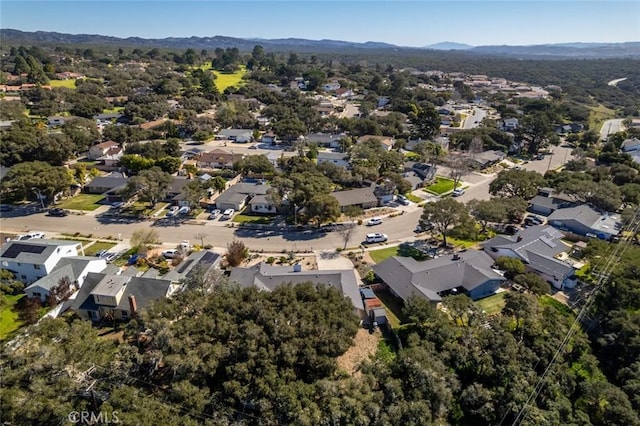bird's eye view with a residential view and a mountain view