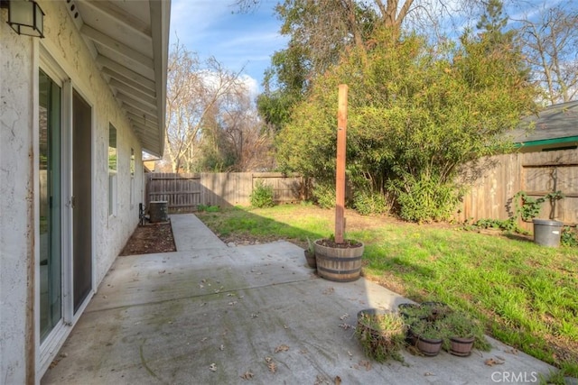 view of patio with a fenced backyard