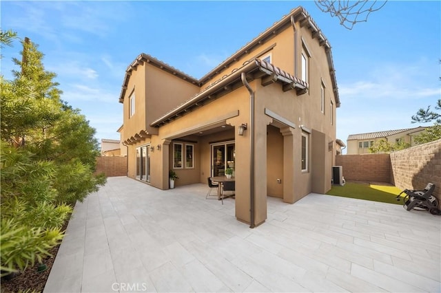 back of property featuring a patio area, a fenced backyard, and stucco siding