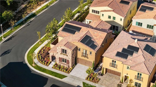 bird's eye view with a residential view