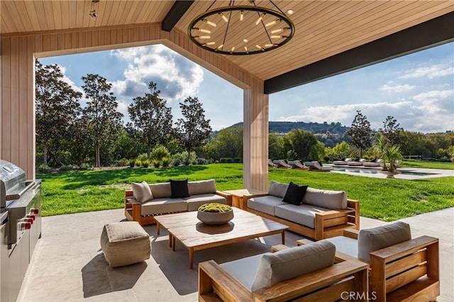 view of patio featuring an outdoor hangout area