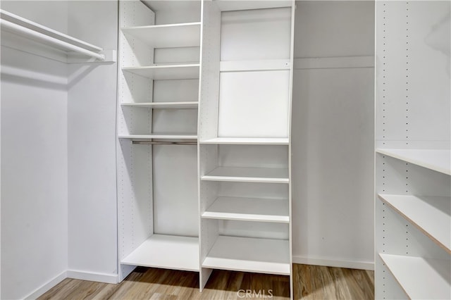 spacious closet with wood finished floors