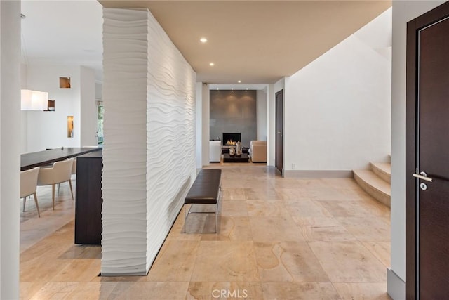 hallway featuring recessed lighting