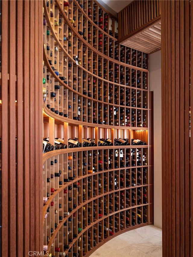 view of wine cellar