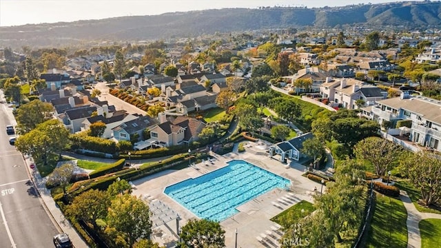 drone / aerial view with a residential view