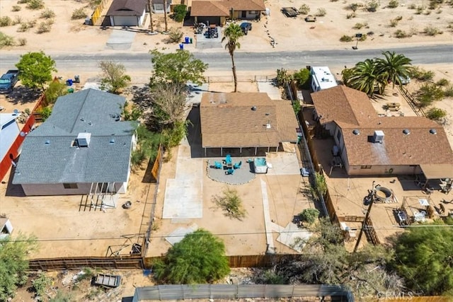 aerial view with a desert view