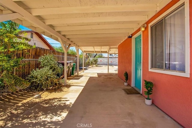 view of patio / terrace with fence