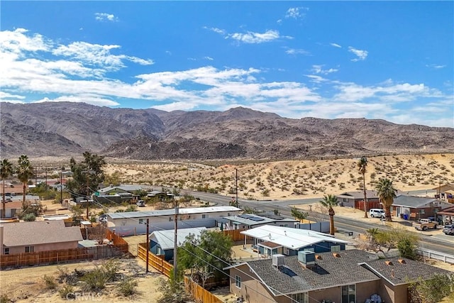 property view of mountains with a residential view