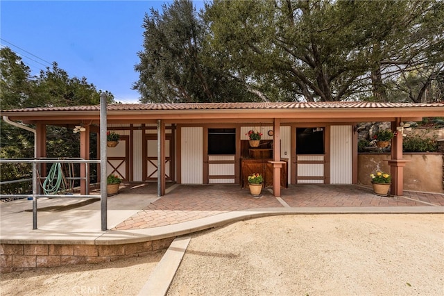 view of horse barn