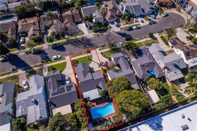 drone / aerial view with a residential view