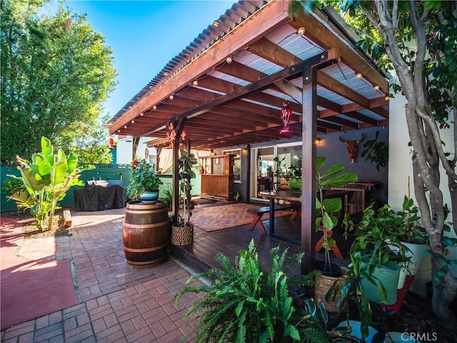 view of patio / terrace with a pergola