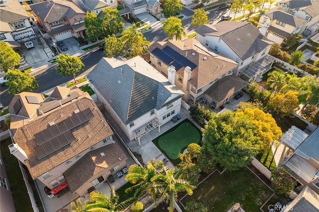 bird's eye view with a residential view