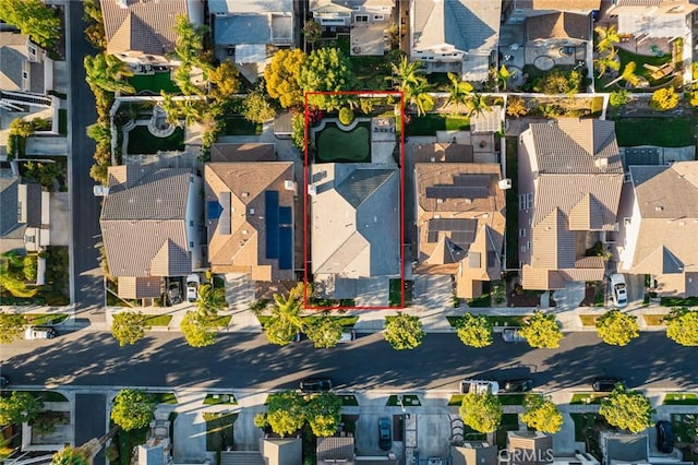 aerial view with a residential view