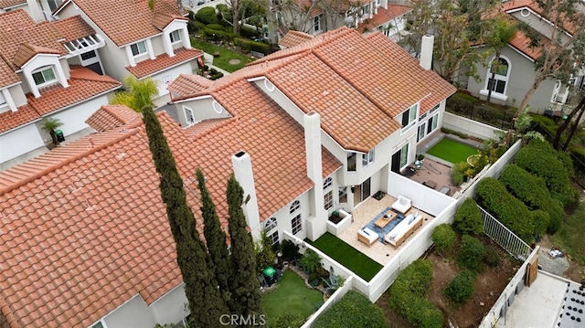 drone / aerial view with a residential view