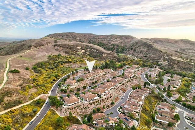 bird's eye view featuring a mountain view