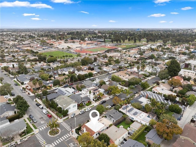 aerial view with a residential view