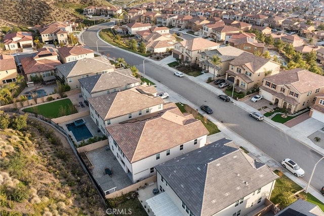 bird's eye view with a residential view