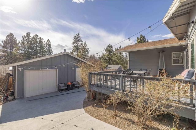 garage with driveway