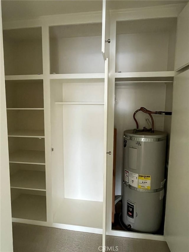 closet featuring strapped water heater