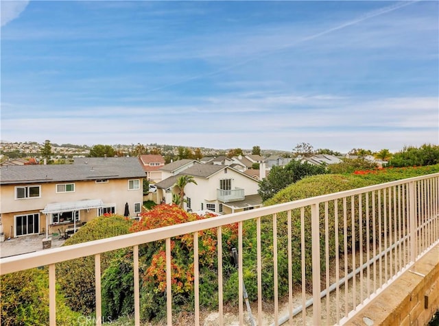 balcony with a residential view